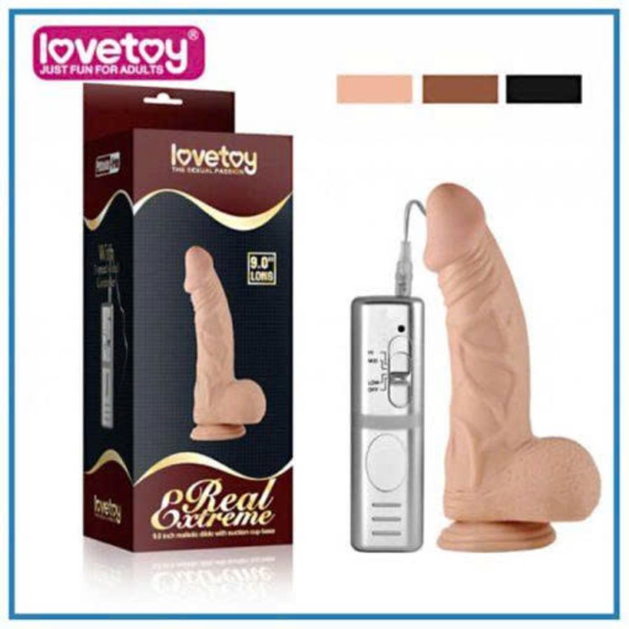 Dương Vật Giả Diều Khiển Rung Hít Tường Cao Cấp Lovetoy Real Extreme
