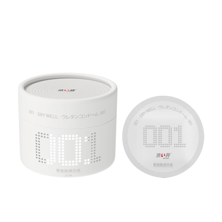 Bao cao su siêu mỏng DryWell Super Thin PU 001 3 chiếc tiêu chuẩn Nhật Bản giá rẻ tiết kiệm