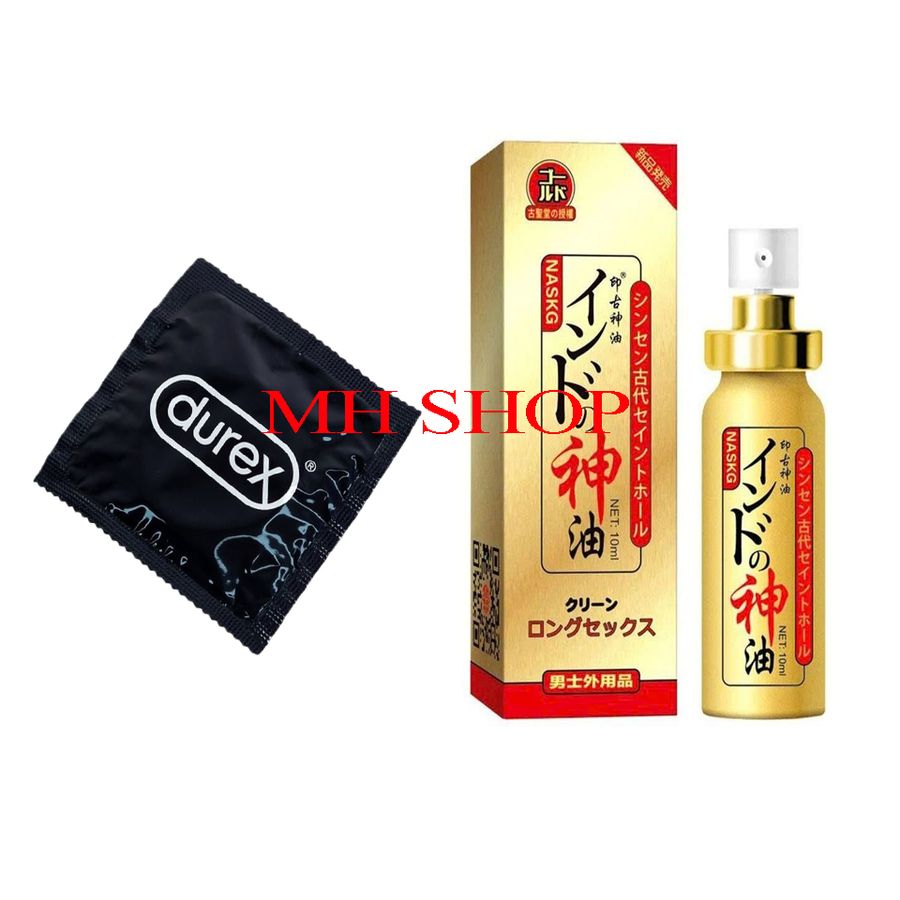 Combo kéo dài cao cấp 1 cái bcs durex tặng 1 chai xịt nhật naskic ổn định hiệu quả 670205