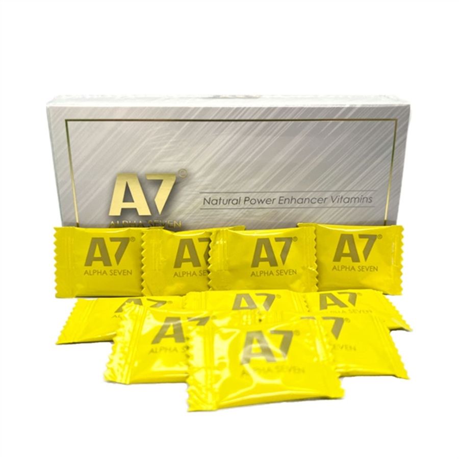 Kẹo sâm tăng cường sinh lý nam A7 Alpha Seven 1 viên vị chanh tiêu chuẩn Mỹ chính hãng