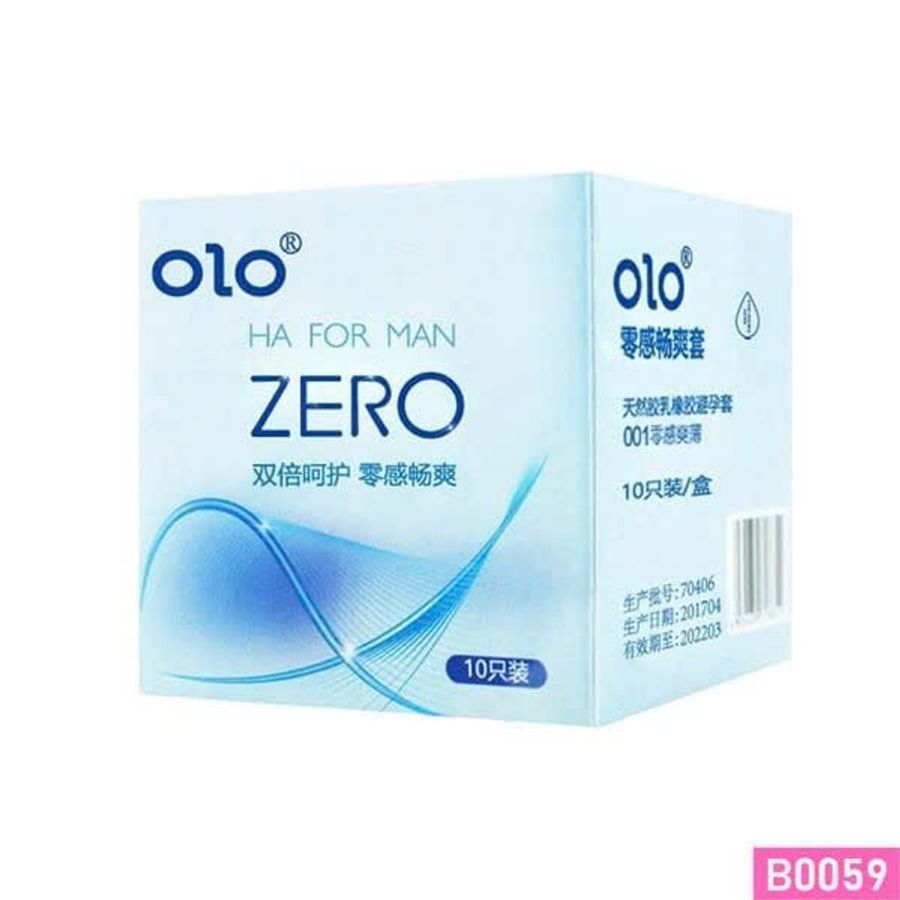 Bao cao su OLO Zero HA For Man siêu mỏng nhiều gel tạo trơn Hộp 10 cái