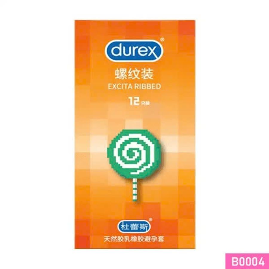 Bao cao su Durex Excita Ribbed thân ren Hộp 12 cái