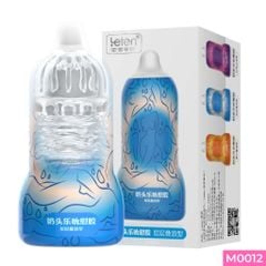 Âm đạo giả cầm tay Leten Nipple Sucking Cup Blue Mini hình núm vú trong suốt 335833