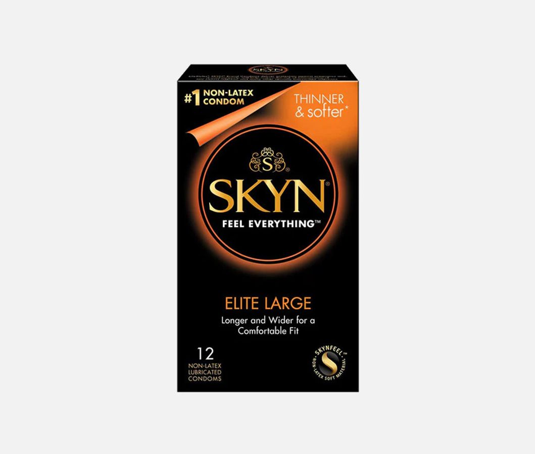 Bao cao su tự nhiên kéo dài thời gian cao cấp Skyn Elite Large | Hộp 12 Cái