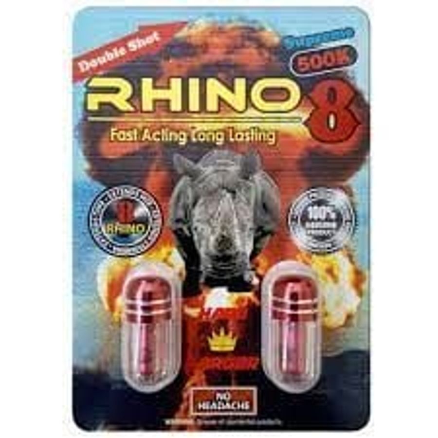 Viên Uống Tăng Hỗ Trợ Kéo Dài Thời Gian Rhino 8 | Vĩ 2 viên