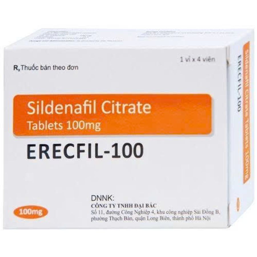 Viên uống hỗ trợ phái mạnh tăng bản lĩnh đàn ông Erecfil - 100 hộp 4 viên