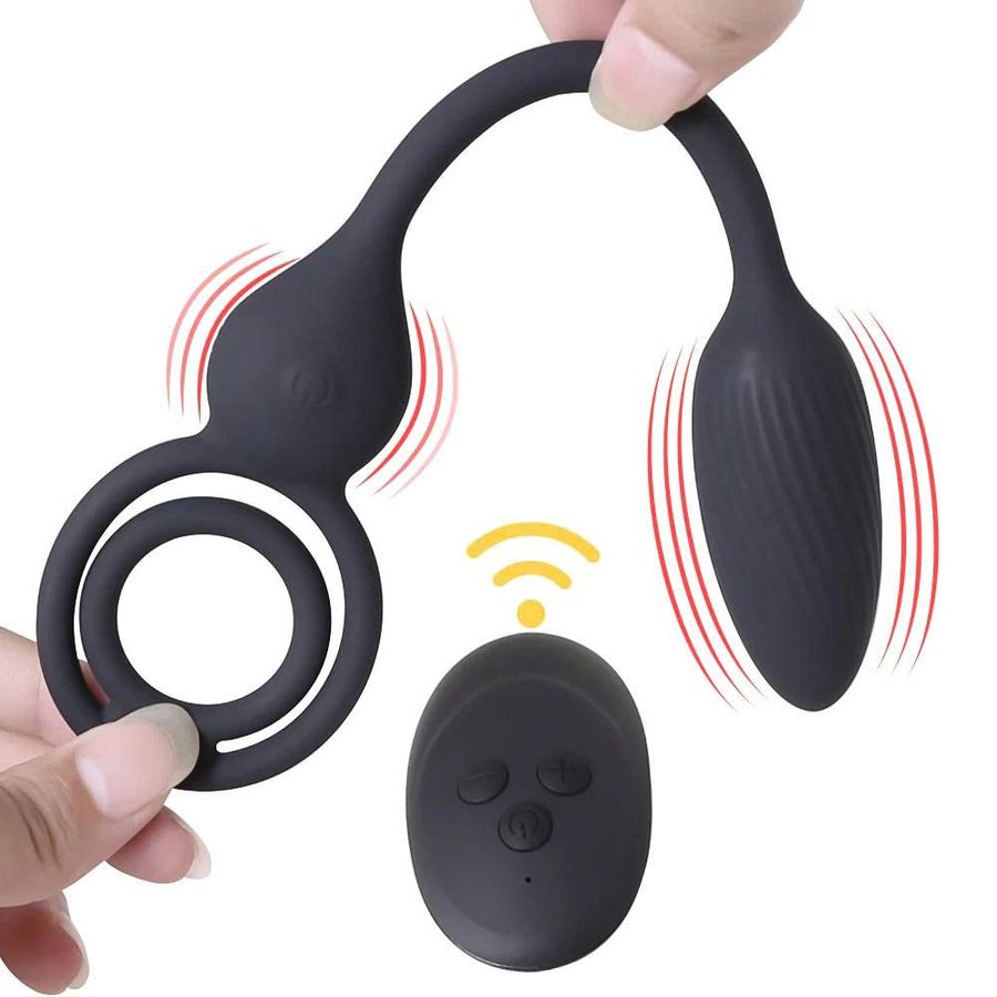 Plug rung massage tuyến tuyền liệt kiêm vòng đôi đeo dương vật