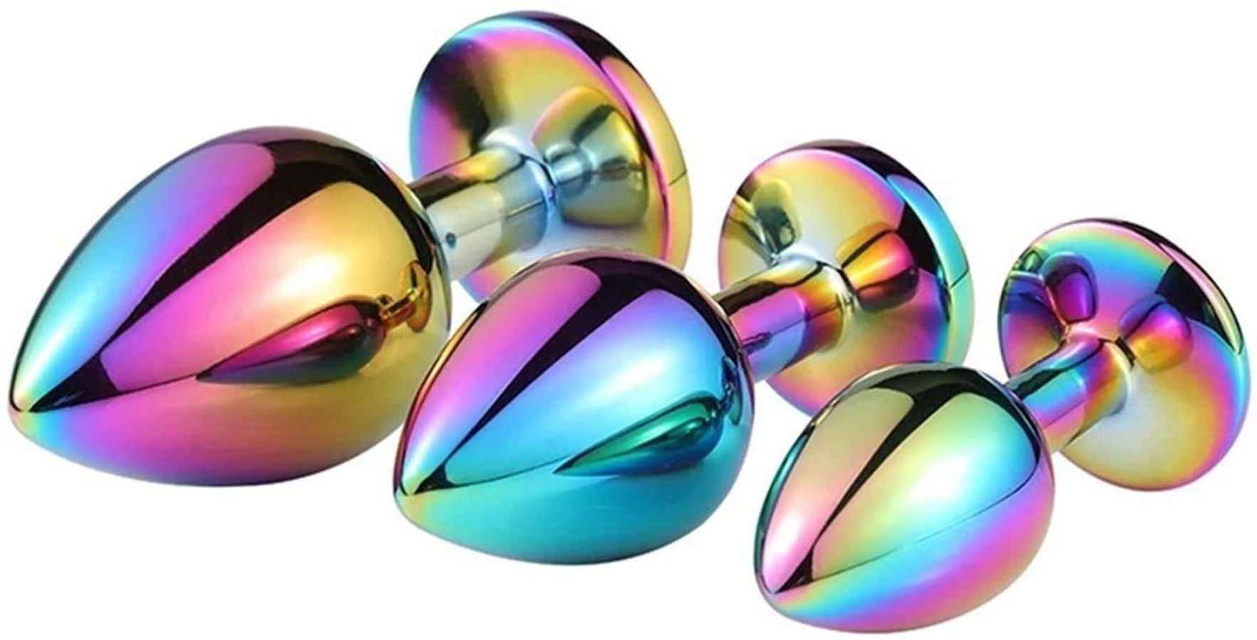 Phích cắm hậu môn inox đa màu sắc