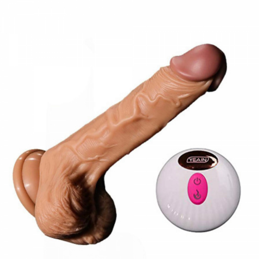 Dương vật thụt rung sưởi ấm nhiều chế độ điều khiển từ xa Yeain Real Dildo