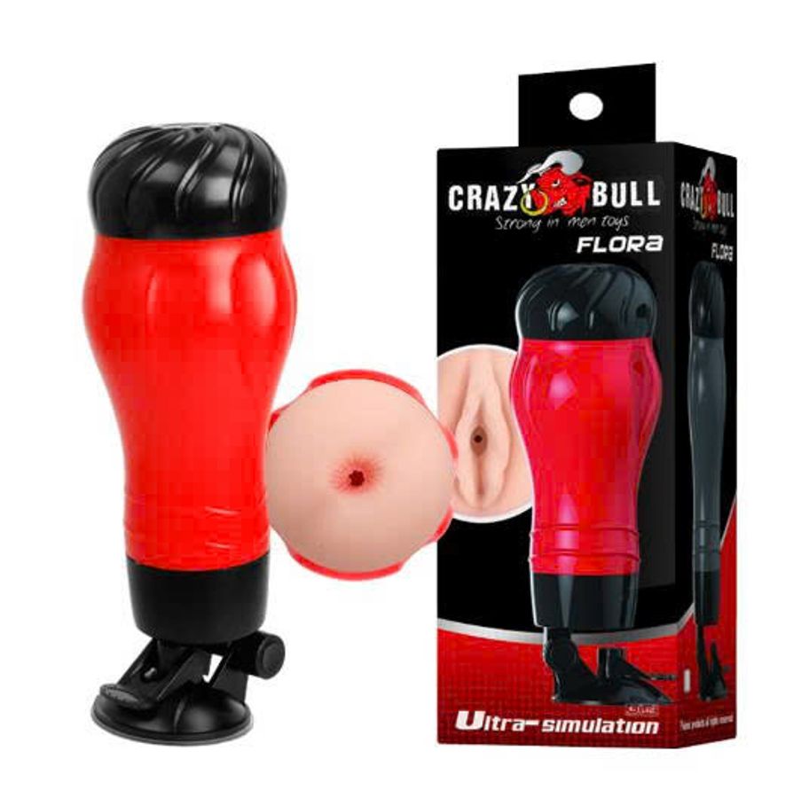 Cốc thủ dâm gắn tường nhiều chế độ rung Crazy Bull Flora tạo hình lỗ hậu