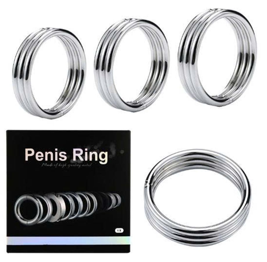 Vòng đeo dương vật inox bản ghép 3 cực đẹp