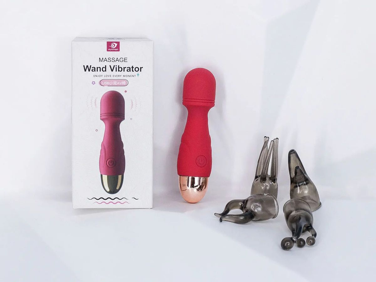 Mát xa điểm G mini kèm 4 đầu nhỏ gọn pin sạc