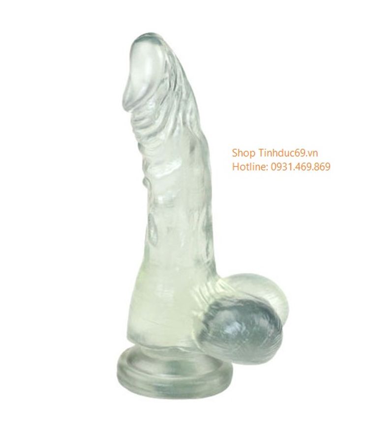 Dương Vật Giả Silicone Trong Suốt - Có Gân Như Thật (C550)