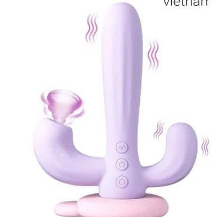 SVAKOM Bernice dương vật giả 3 nhánh xương rồng rung bú hút 344735