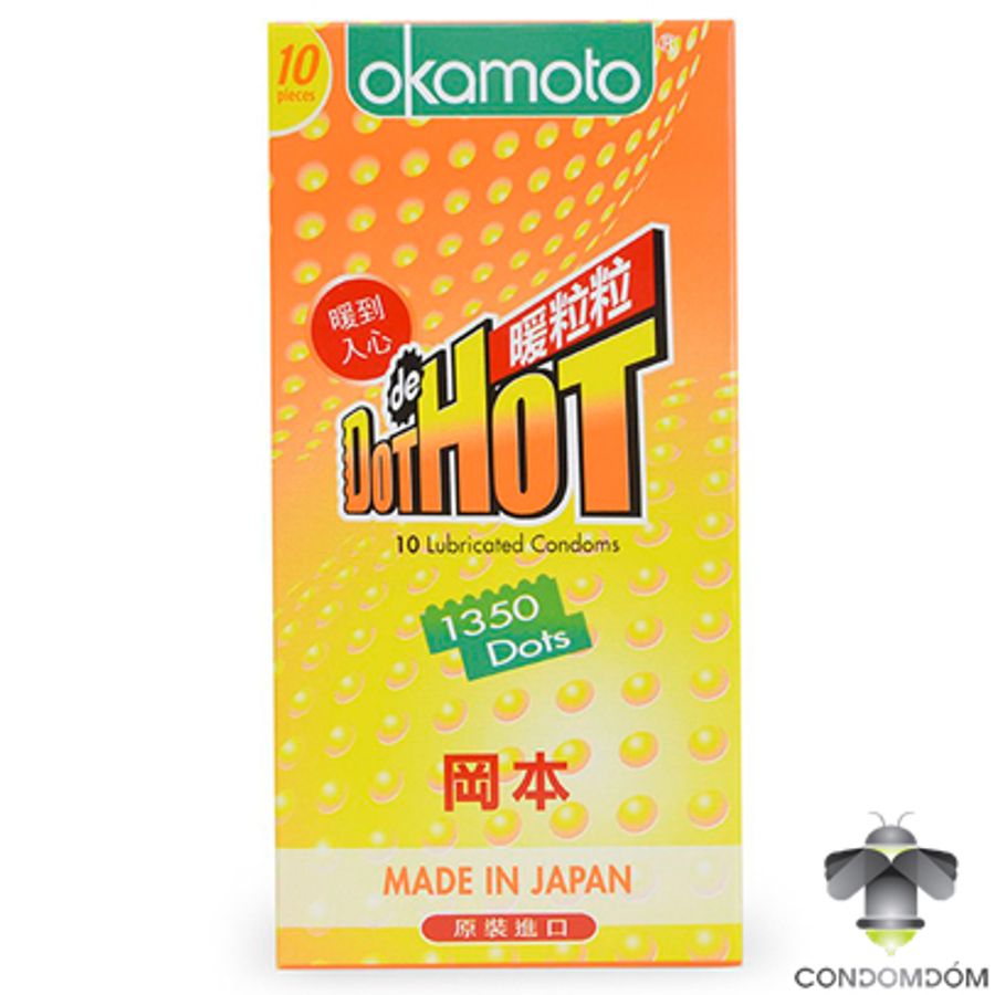 Bao cao su Okamoto Dot De Hot 1350 gai ấm nóng hộp 10 chiếc