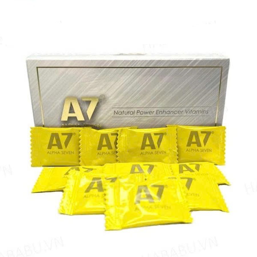 Kẹo sâm tăng cường sinh lý A7 Alpha Seven hộp 10 viên chính hãng