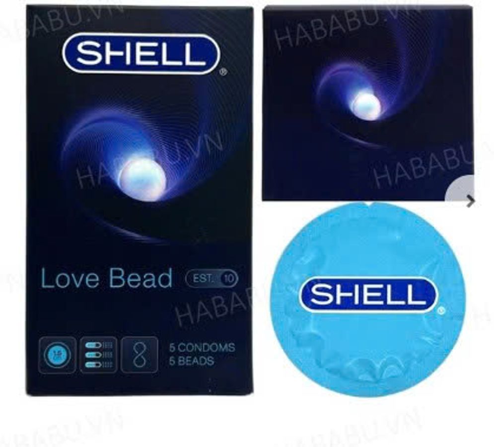 Bao cao su Shell Love Bead 5 Bi hộp 5 chiếc kéo dài thời gian chính hãng