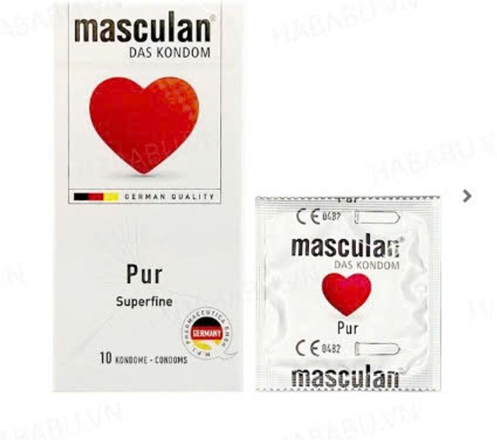 Bao cao su siêu mỏng Masculan Pur hộp 10 chiếc chính hãng