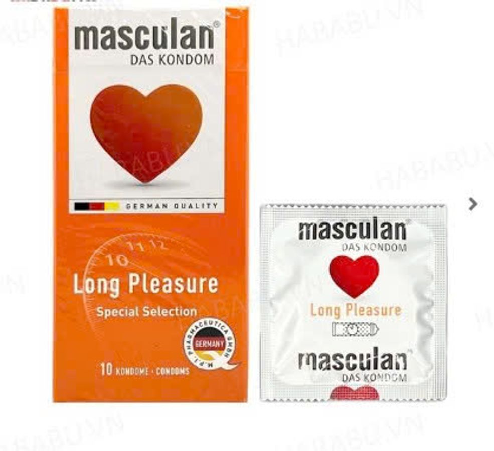 Bao cao su Masculan Long Pleasure hộp 10 chiếc kéo dài thời gian chính hãng 345735
