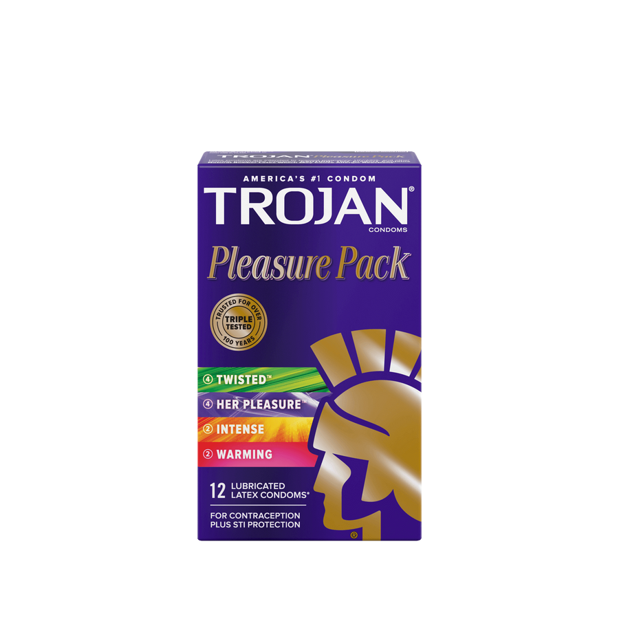 Bao Cao Su Trojan 4 Tính Năng Gân Gai,Kích Thích Nữ,Mỏng,Ấm Nóng™ Pleasure Pack