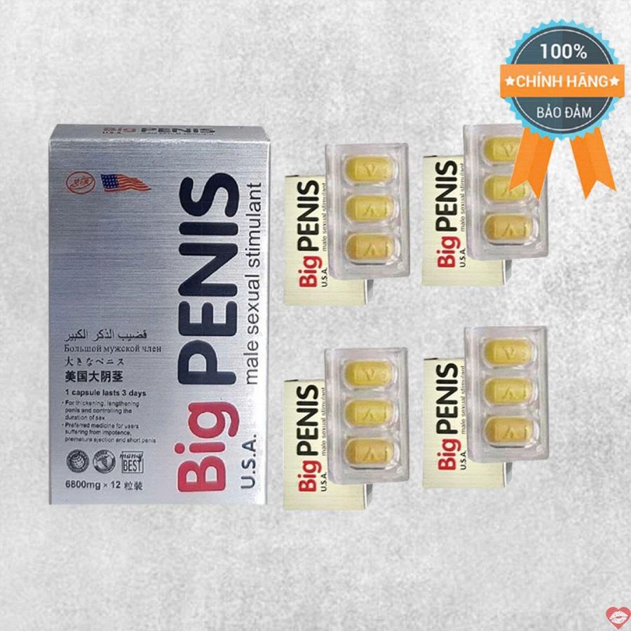 Viên uống hỗ trợ phái mạnh tăng bản lĩnh đàn ông Big Penis USA 12 Viên chính hãng 