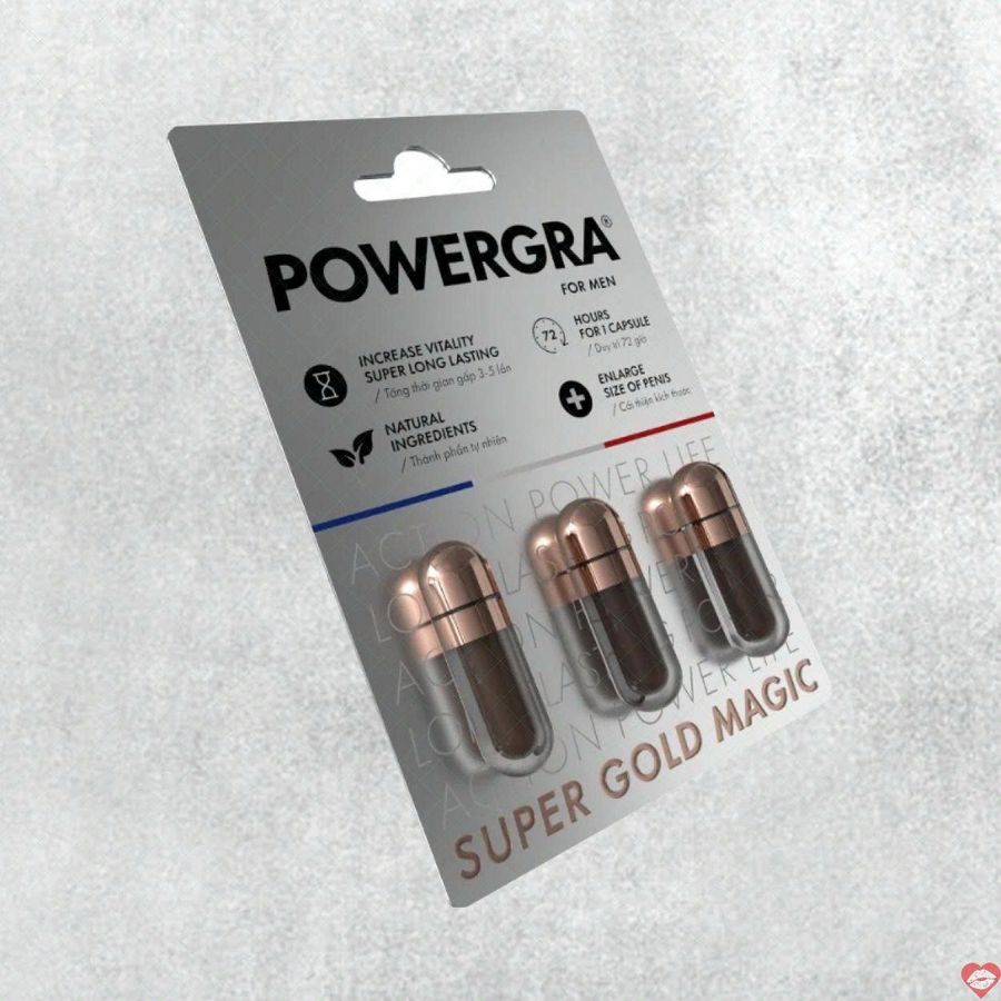 Viên uống hỗ trợ phái mạnh tăng bản lĩnh đàn ông Powergra For Men 3 Viên tăng kích thước 