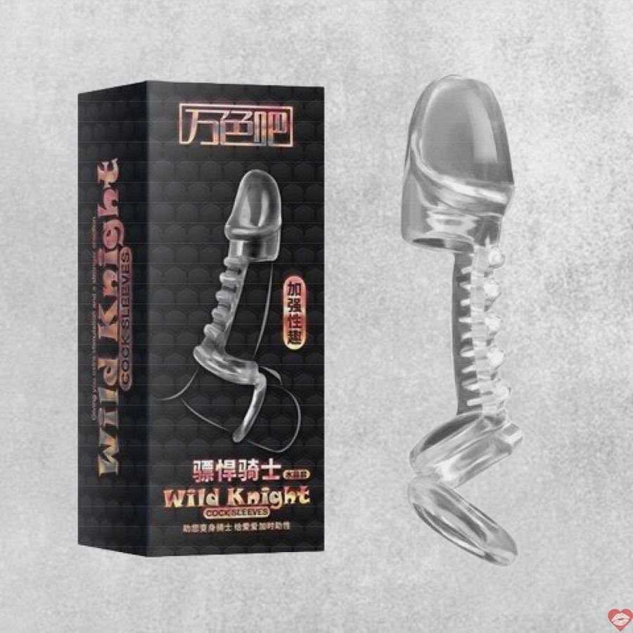 Bao cao su đôn dên hở thân có vòng thắt chống tuột Wild Knight