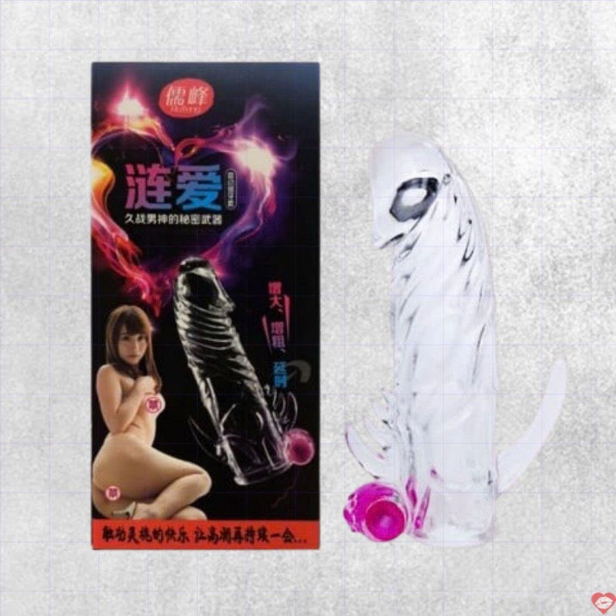 Bao cao su đôn dên rung Sleeve Cock Ring tăng khoái cảm tối đa