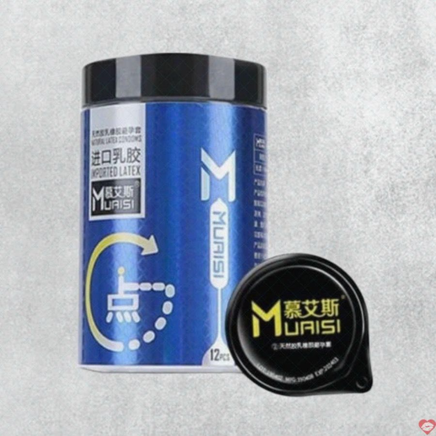 Bao cao su Muaisi nhập khẩu Hạt nổi Hộp 12 chiếc Giữ cảm xúc