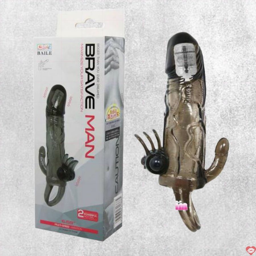 Bao cao su đôn dên Brave Man dây đeo rung kích thích cực mạnh