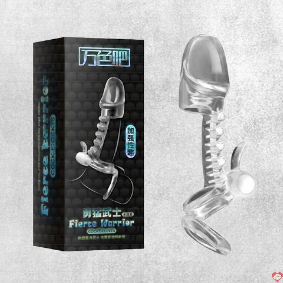 Bao cao su đôn dên hở thân Fierce Warrior rung chống tuột an toàn kích thích 349233