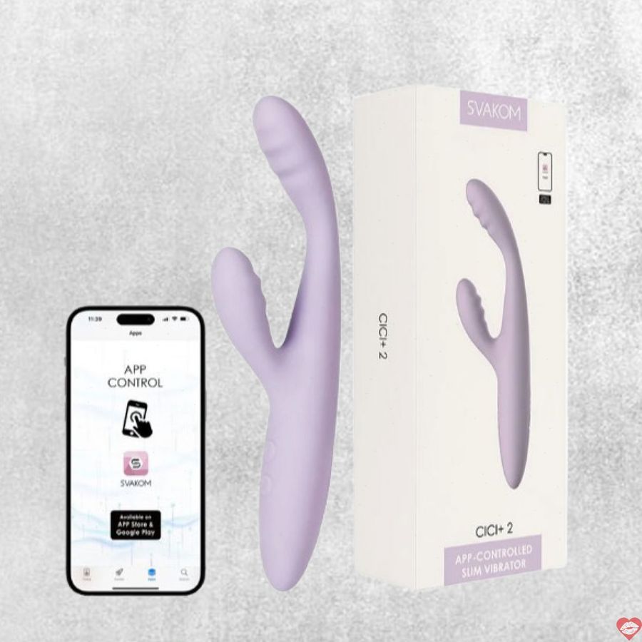 Dương vật giả Svakom Cici Plus 2 thiết kế nhánh rung kích thích kết hợp App