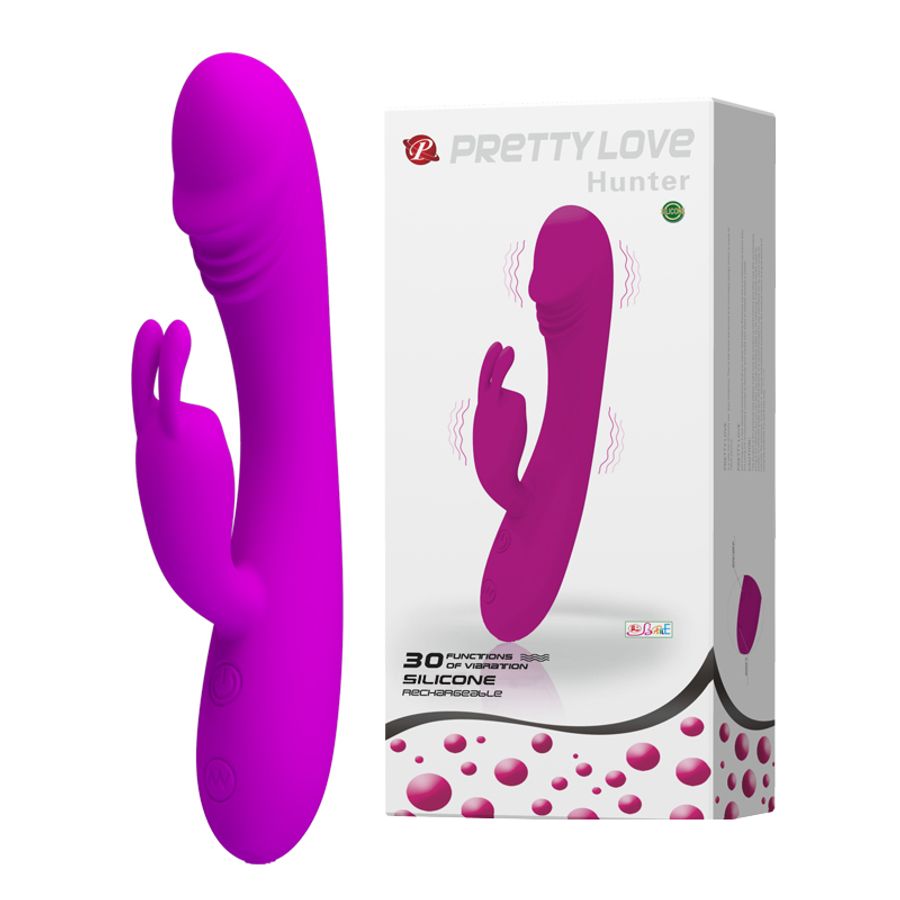 Máy Massage Hỗ Trợ Tăng Khoái Cảm Nam Nữ Rung Có Nhánh Điểm Nổi Pretty Love Hunter Chính Hãng