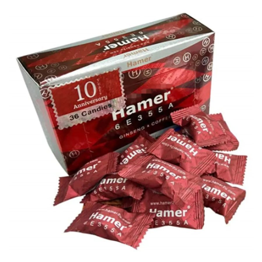 Kẹo sâm ngậm Hamer mỹ vị cà phê vỏ sậm có cờ