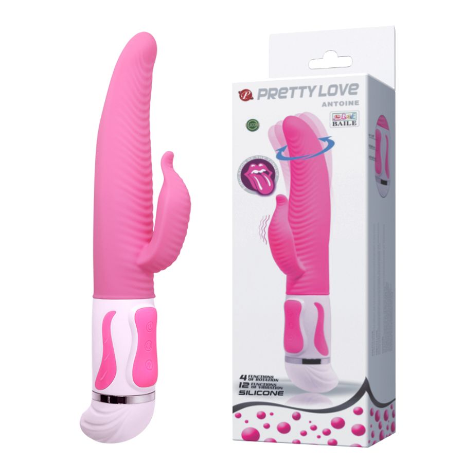 Máy Massage Hỗ Trợ Tăng Khoái Cảm Nam Nữ Silicone Rung Xoay Đa Năng Pretty Love Antoine Chính Hãng