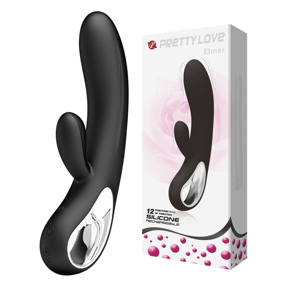 Máy Massage Hỗ Trợ Tăng Khoái Cảm Nam Nữ Rung Đa Chế Độ Pretty Love Elmer Đen Chính Hãng