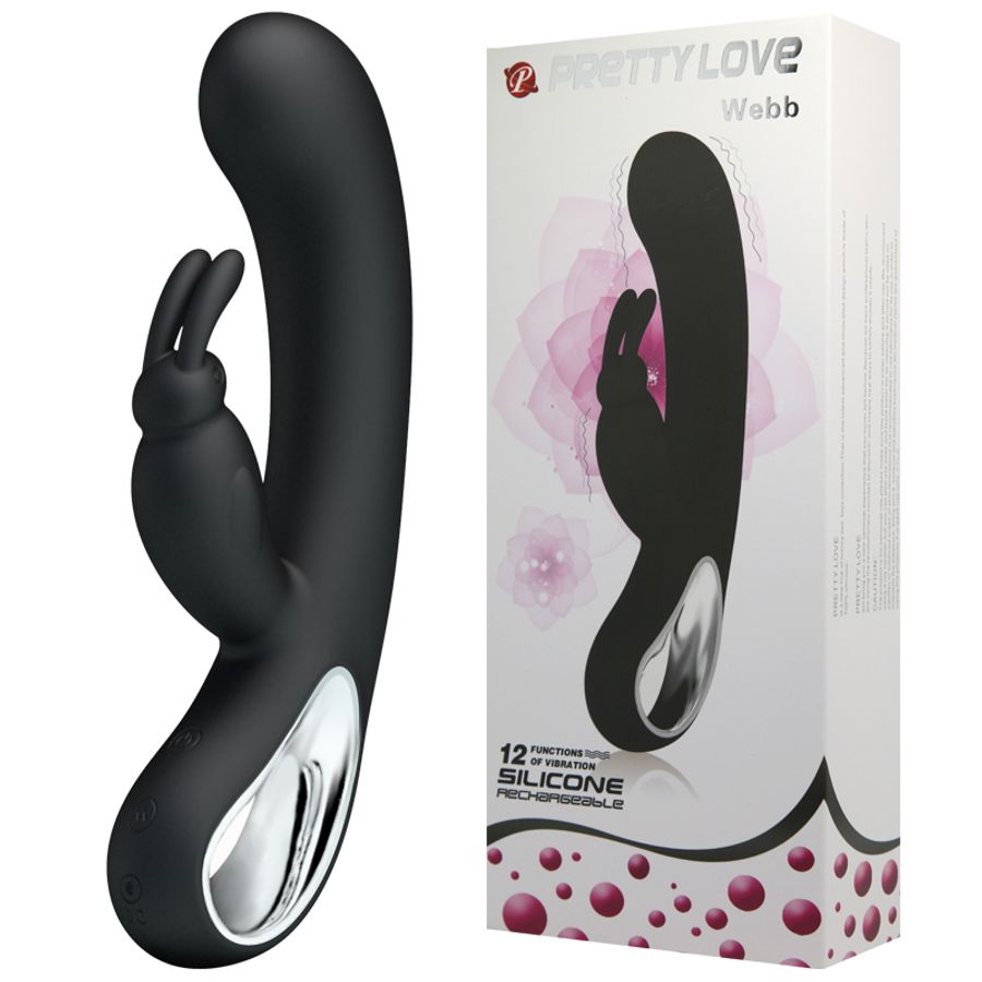 Máy Massage Hỗ Trợ Tăng Khoái Cảm Nam Nữ Rung Có Nhánh Cong Pretty Love Webb Đen Chính Hãng