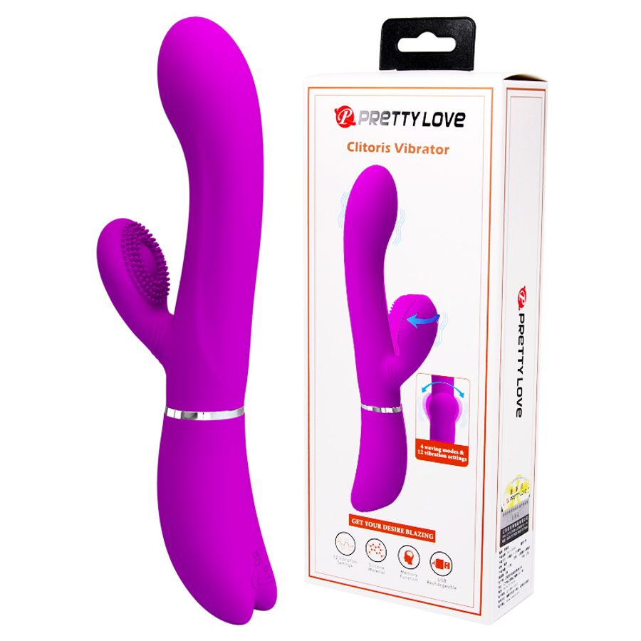 Máy Massage Hỗ Trợ Tăng Khoái Cảm Nam Nữ Rung Có Nhánh Pretty Love Clitoris Vibrator Chính Hãng