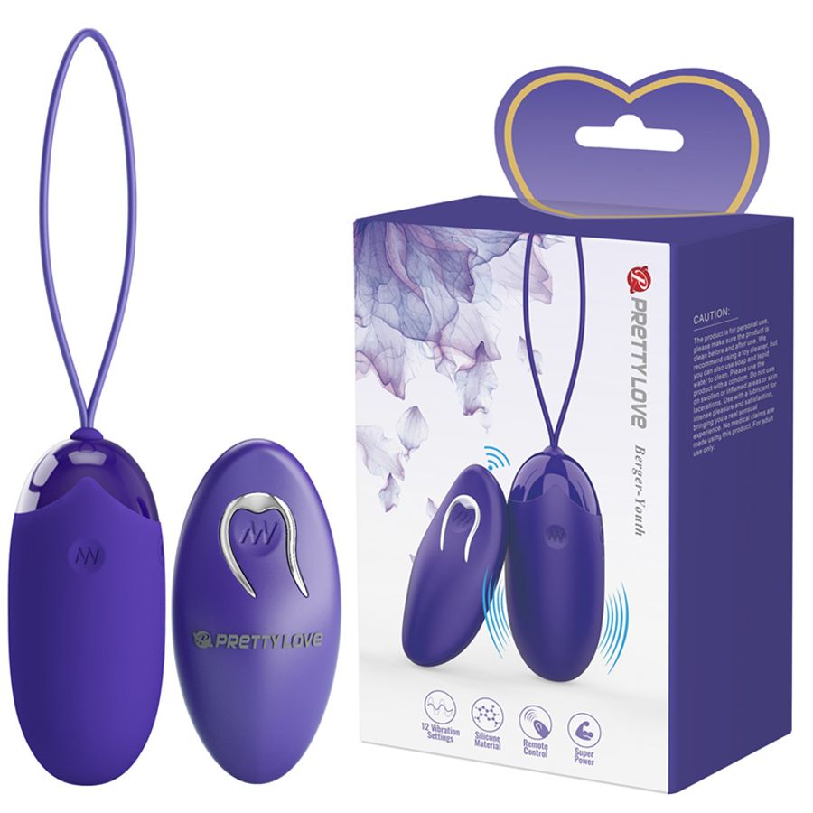 Trứng Rung Hỗ Trợ Tăng Khoái Cảm Nam Nữ Pretty Love Berger-Youth Màu Xanh Tím Chính Hãng