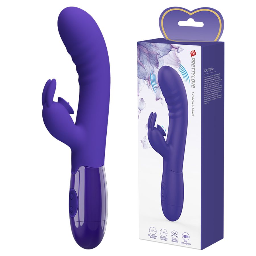 Máy Massage Hỗ Trợ Tăng Khoái Cảm Nam Nữ Pretty Love Cerberus-Youth Xanh Tím Chính Hãng