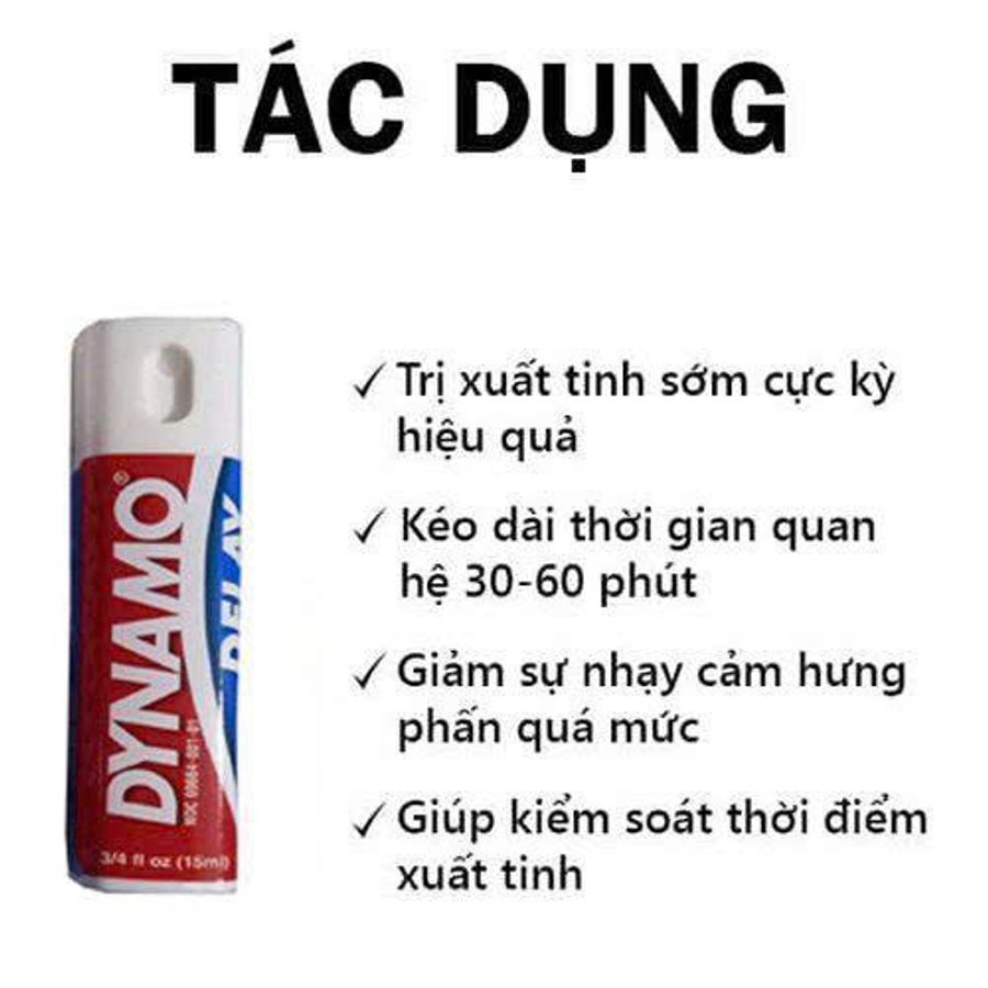 Xịt Dynamo 15ml Chống Xuất Tinh Sớm Nhập khẩu Từ Mỹ Chính Hãng