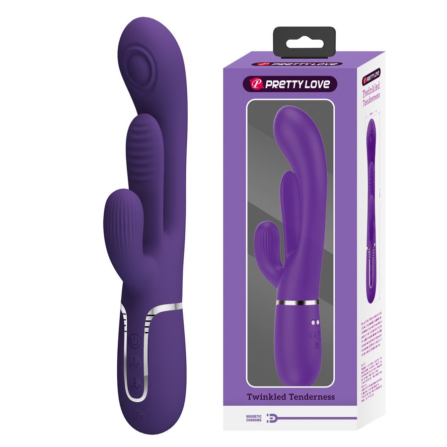 Que Rung Cầm Tay 3 Đầu Massage Pretty Love Twinkled Tenderness Tím Đậm  Chính Hãng