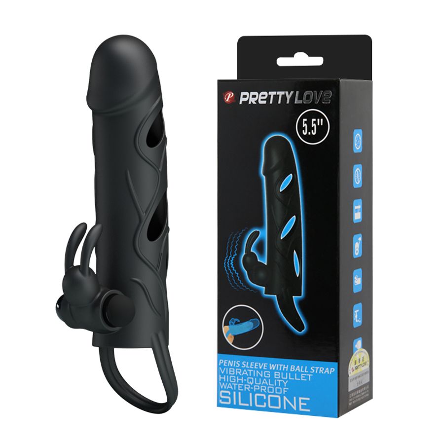Bao Cao Su Đôn Dên Rung Hỗ Trợ Tăng Khoái Cảm Nam Nữ Pretty Love Silicone 5.5'' Chính Hãng