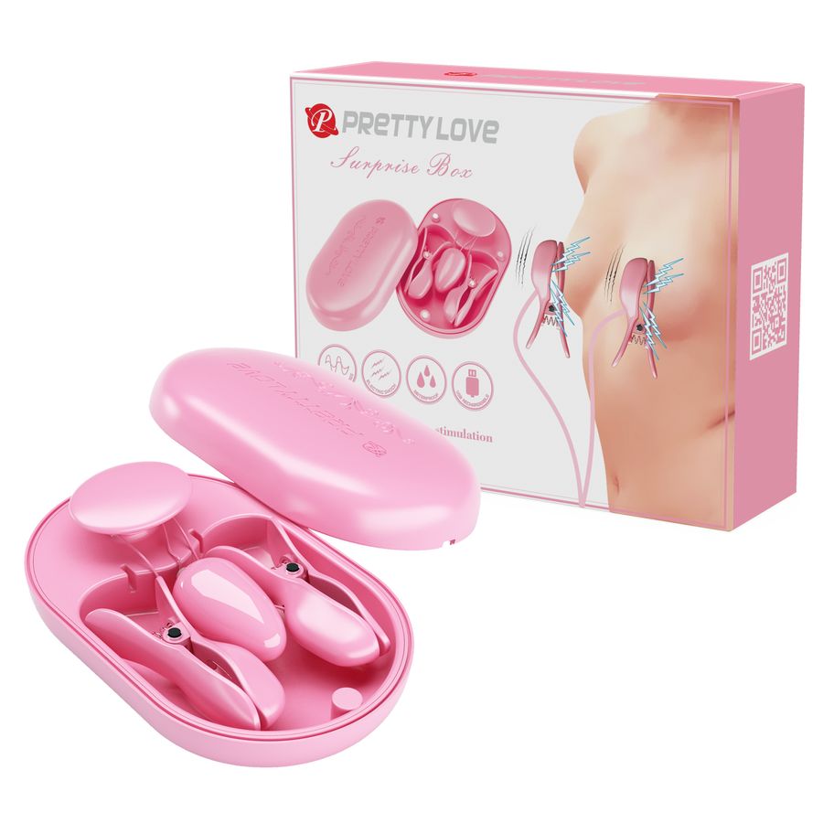 Kẹp Núm Vú Hỗ Trợ Tăng Khoái Cảm Nam & Nữ Preety Love Ferprise Box Hồng Chính Hãng