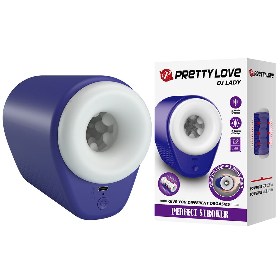 Máy Massage Rung Thụt Đa Năng Hỗ Trợ Tăng Khoái Cảm Nam Nữ Pretty Love DJ LADY Tím Chính Hãng