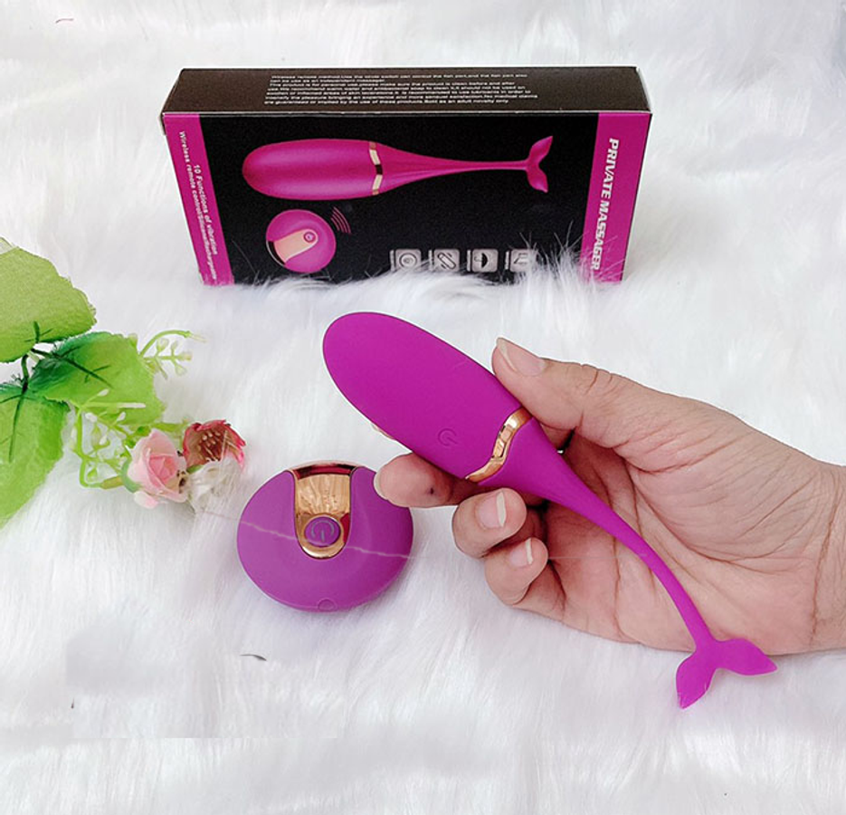 Trứng rung tình yêu PRIVATE MASSAGER cá heo điều khiển từ xa 356258