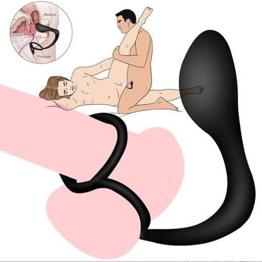 Plug cao su kết hợp 2 vòng cockring kích thích điểm G Hỗ Trợ Tăng Khoái Cảm Nam Nữ Chính Hãng