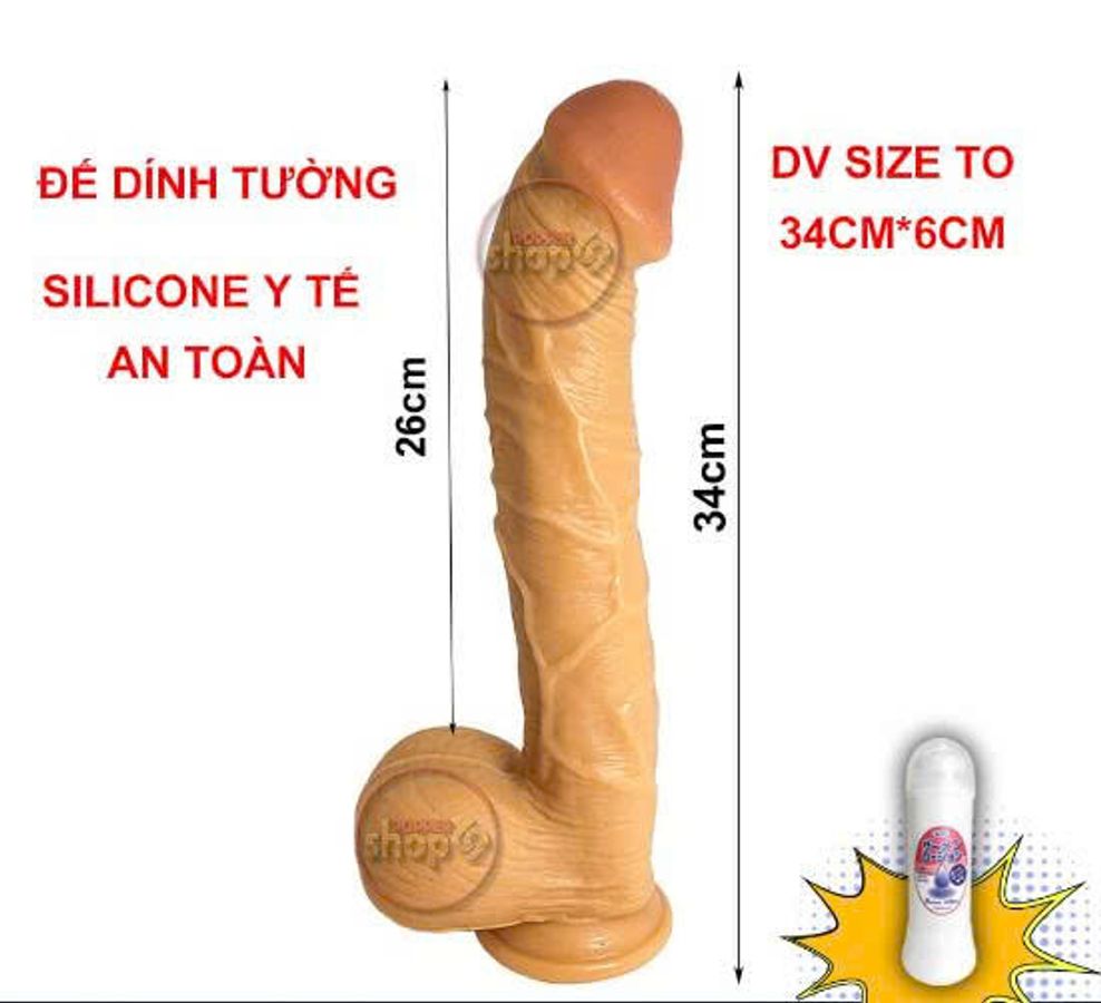 DV giả dính tường size to 34 cm Hỗ Trợ Tăng Khoái Cảm Nam Nữ Chính Hãng
