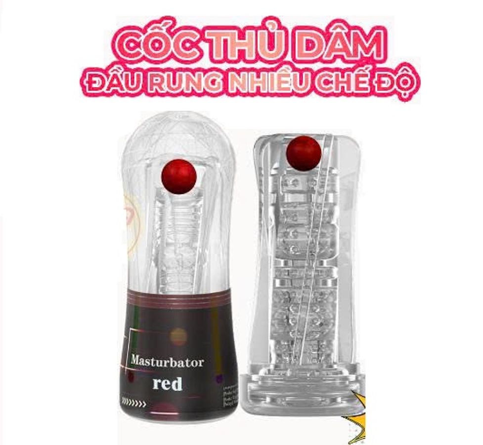 Cốc Thủ Dâm Đầu Rung MASTURBATOR RED Hỗ Trợ Tăng Khoái Cảm Nam Nữ Chính Hãng