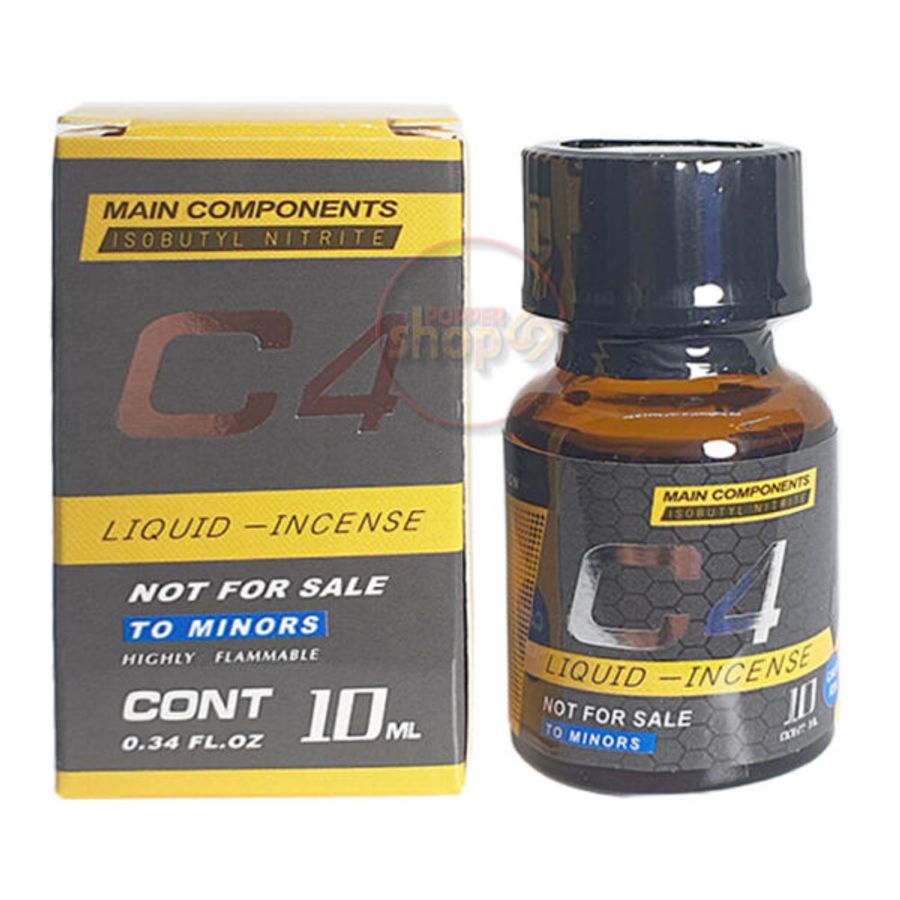 Chai hít Popper C4 vàng chai ngắn nâu 10ml